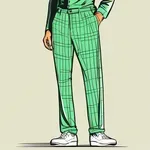 green checked pants image